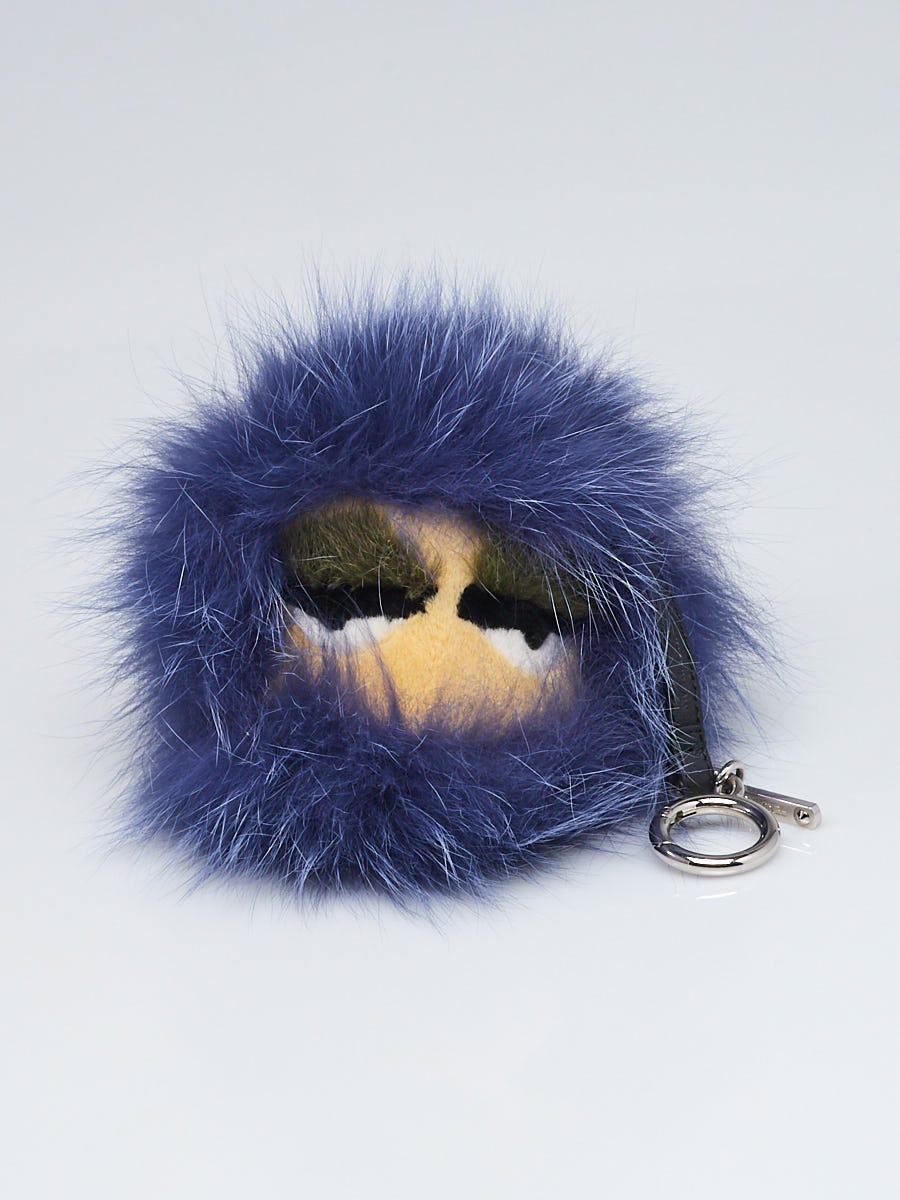 Fendi Purple/Yellow Mink/Fox/Rabbit Fur 'Cassis' Monster Bag Bugs