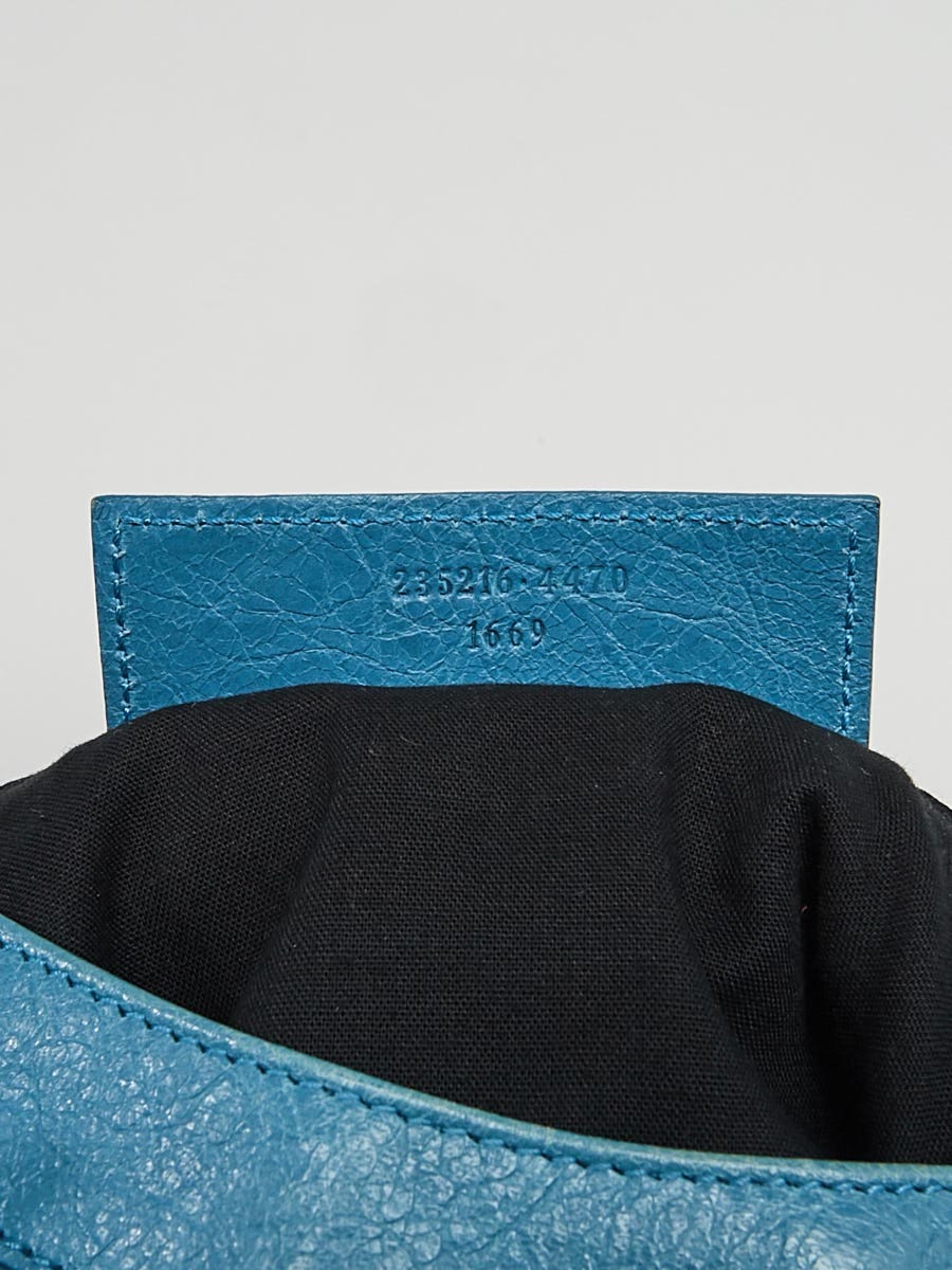 Balenciaga Bleu Paon Lambskin Leather Velo Bag | Yoogi's Closet