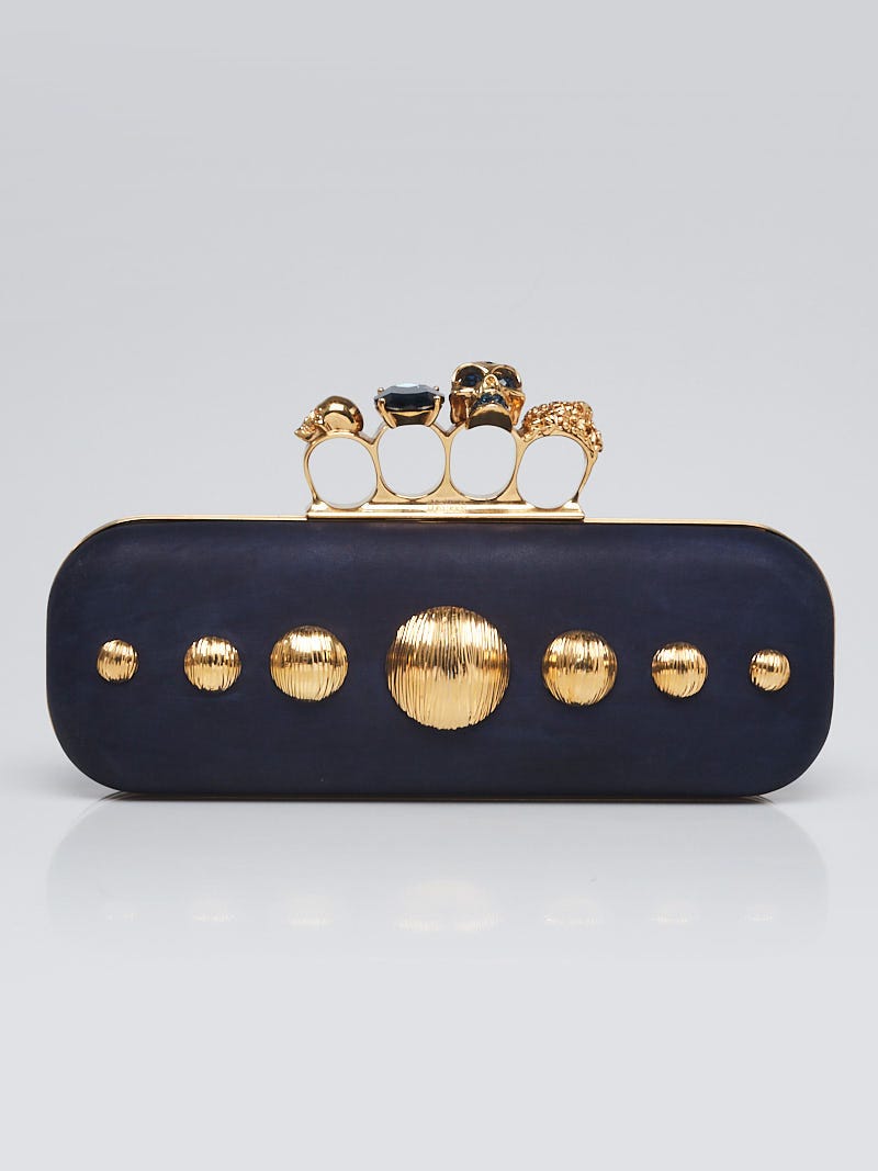 Navy box hotsell clutch bag