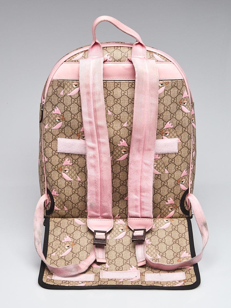 Gucci, Bags, Gucci Gg Zoo Birds Print Diaper Bag Pink