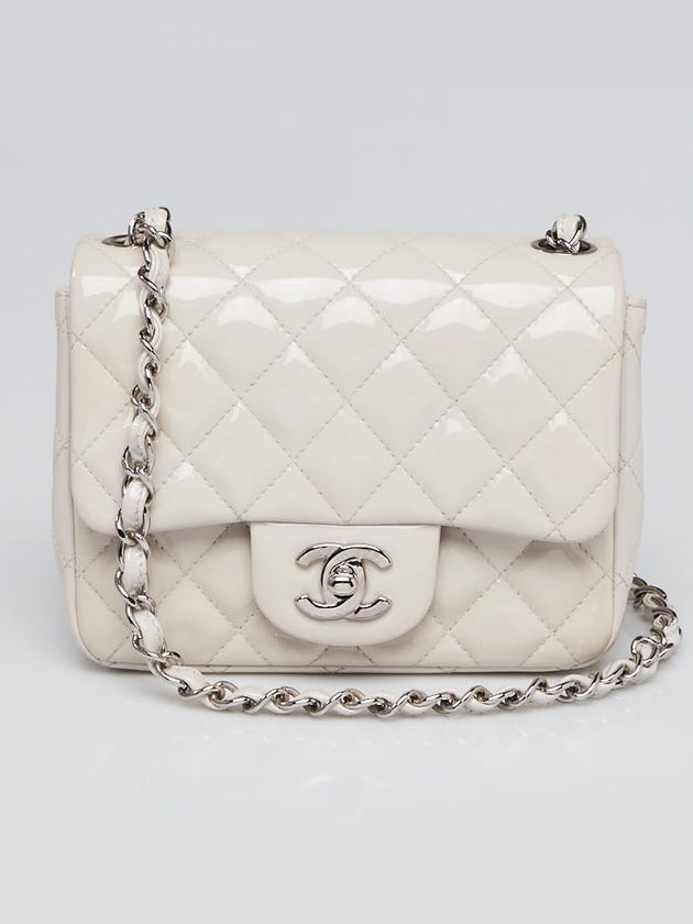 Chanel Light Purple Quilted Patent Leather Classic Square Mini Flap Bag