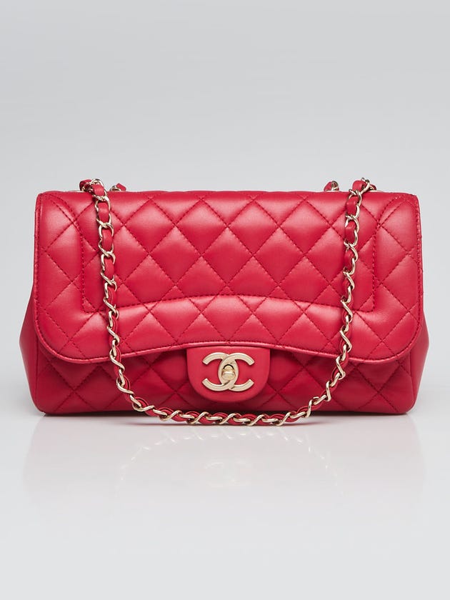Chanel Dark Pink Quilted Lambskin Leather Mademoiselle Chic Medium Flap Bag