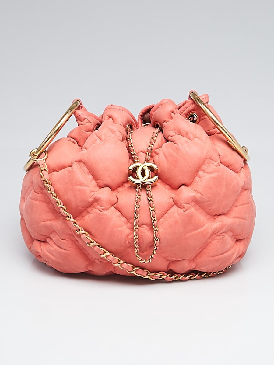 Chanel Pink Quilted Leather Chesterfield Drawstring Bag - Yoogi's