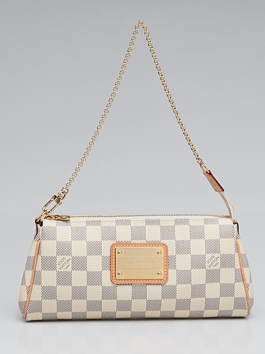 Louis Vuitton Damier Canvas Eva Clutch Bag w/o Chain Strap - Yoogi's Closet