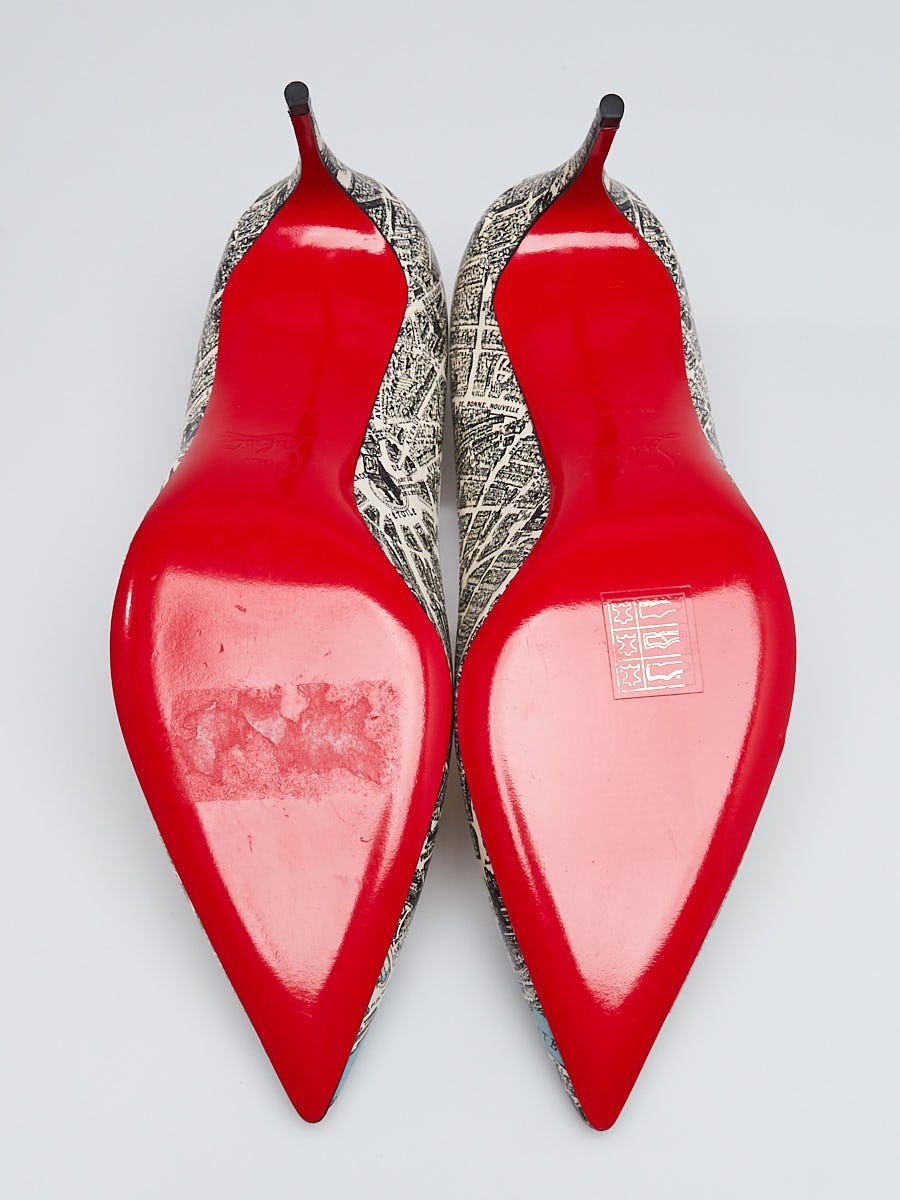 Christian Louboutin Grey/Turquoise Paris Map Printed Christian Louboutin Grey/Turquoise Paris Map Printed