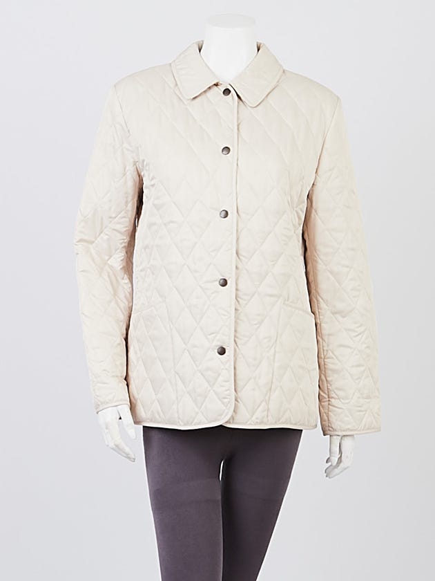 Burberry Beige Diamond Quilted Polyester Jacket Size S