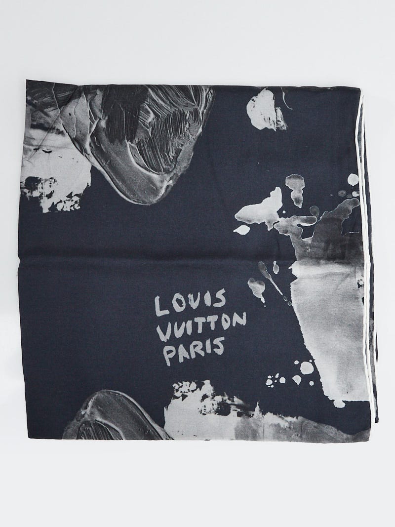 Louis Vuitton grey Cotton-Silk Portrait Scarf
