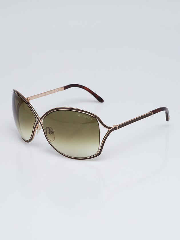 Tom Ford Gold/Grey Metal Frame Gradient Tint Rickie Sunglasses-TF179