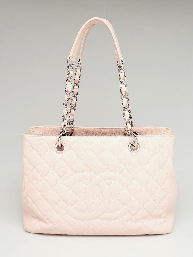 Chanel Pink Quilted Caviar Leather Grand Shopping Tote Bag