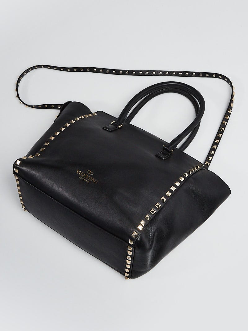Valentino Black Smooth Calfskin Leather Rockstud Double