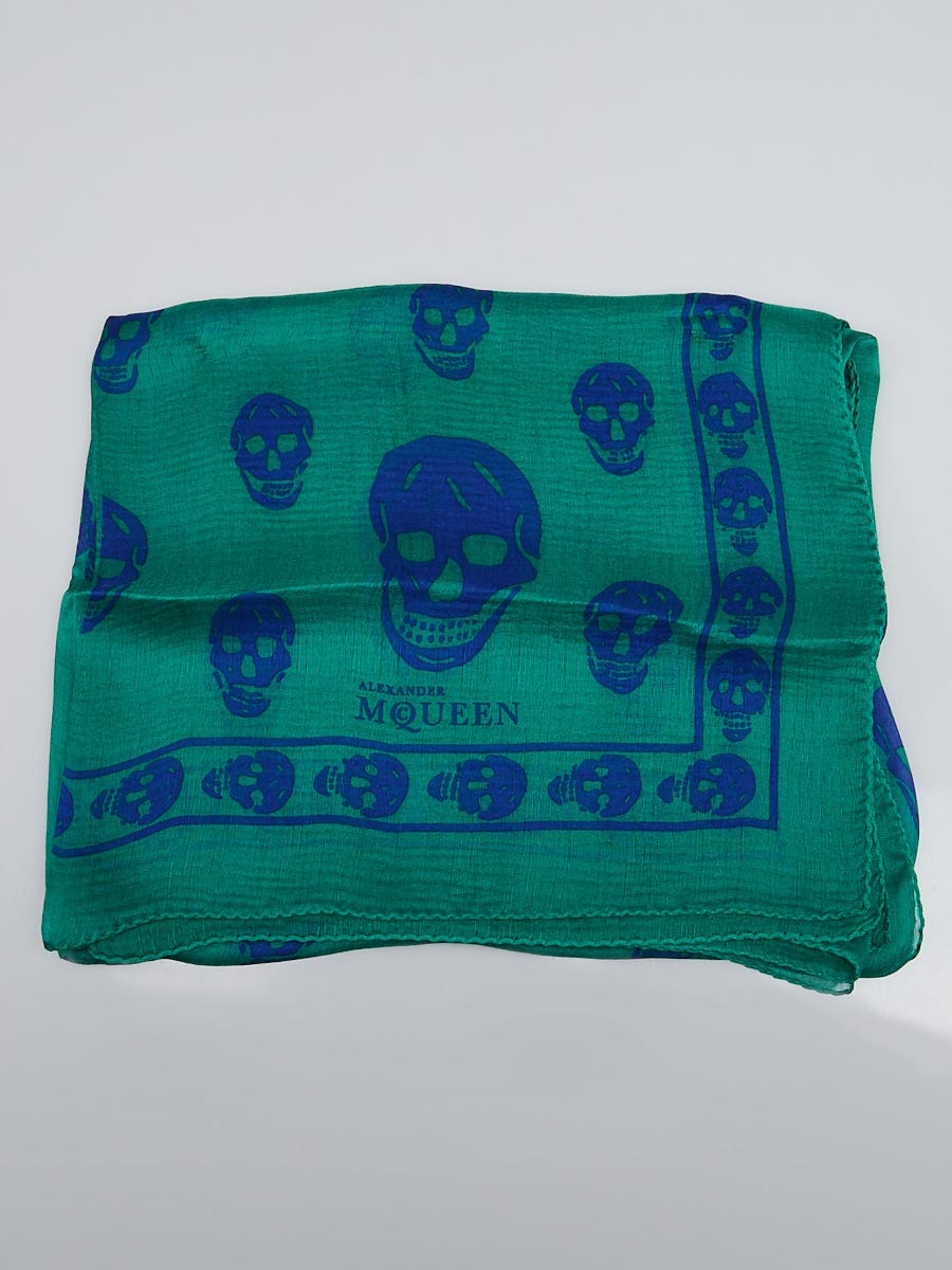 Blue alexander mcqueen scarf best sale