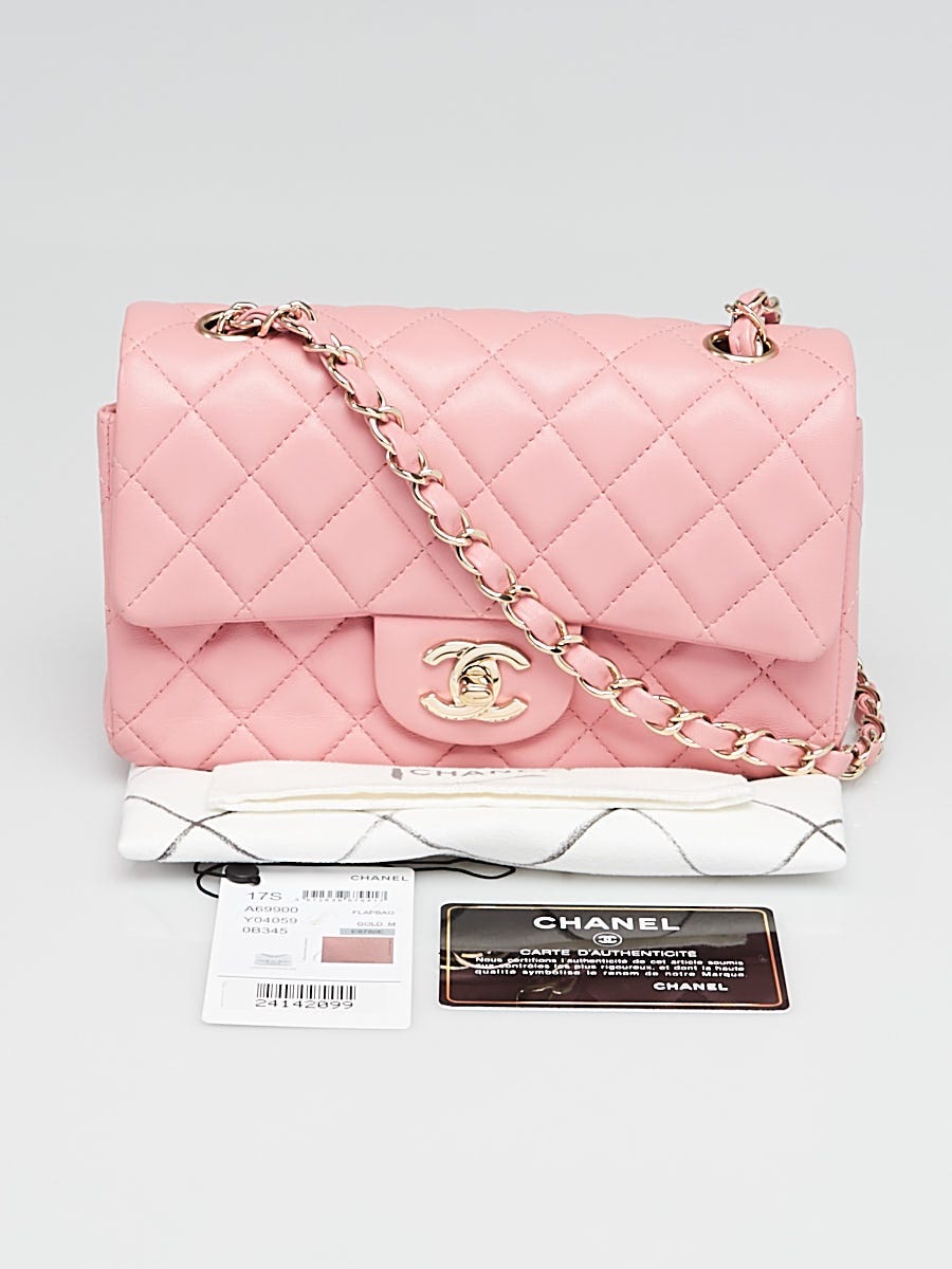 Chanel Light Pink Quilted Caviar Leather Classic New Mini Flap Bag