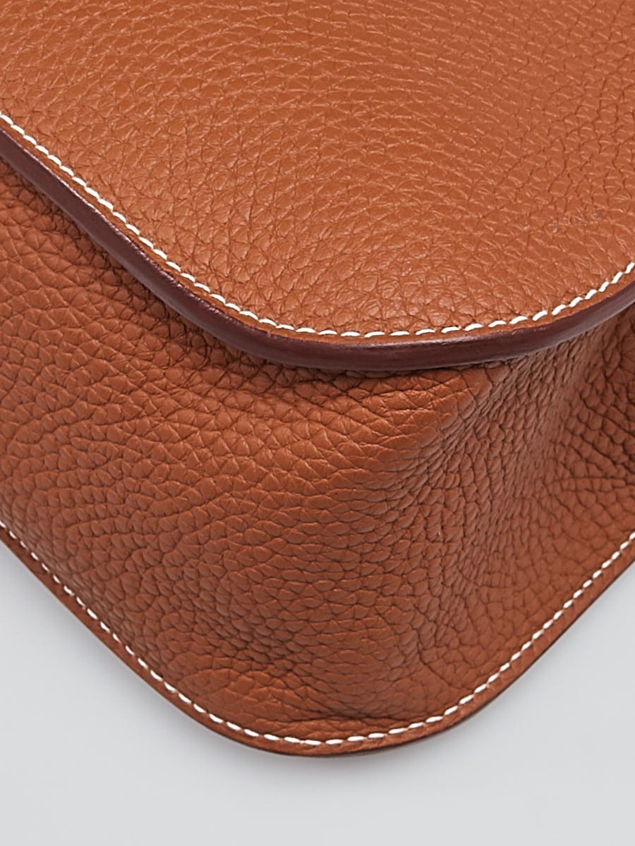 Hermes 31cm Gold Clemence Leather Palladium Plated Halzan Bag