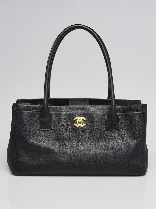 Chanel Black Caviar Leather Short Cerf Tote Bag