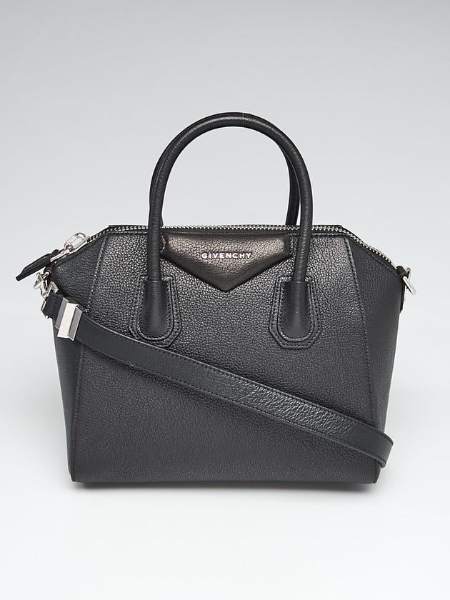 Givenchy Black Grained Sugar Goatskin Leather Small Antigona Bag