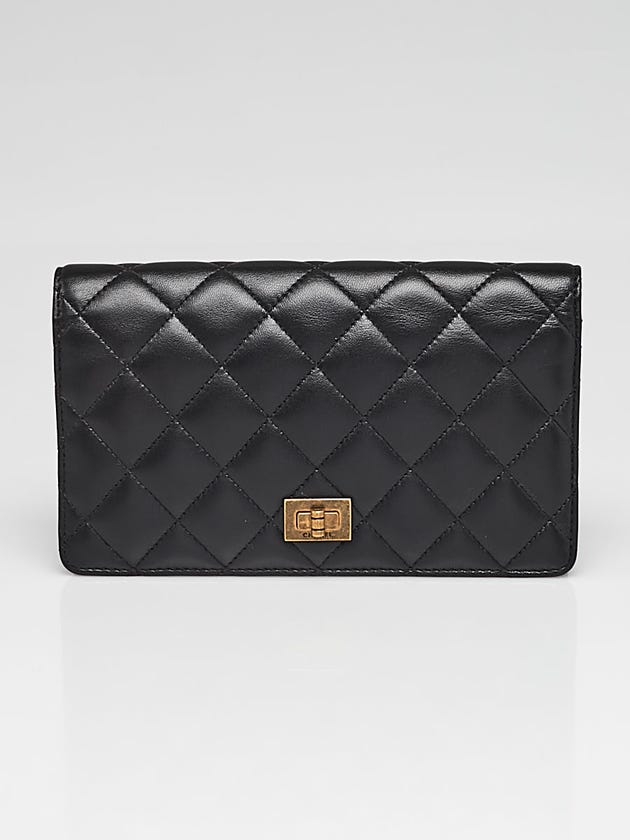 Chanel Black Lambskin Leather Reissue L Yen Wallet