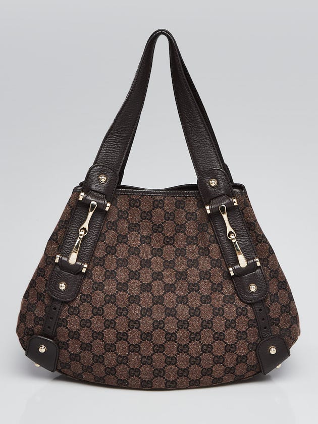Gucci Brown/Black GG Canvas Pelham Medium Shoulder Bag