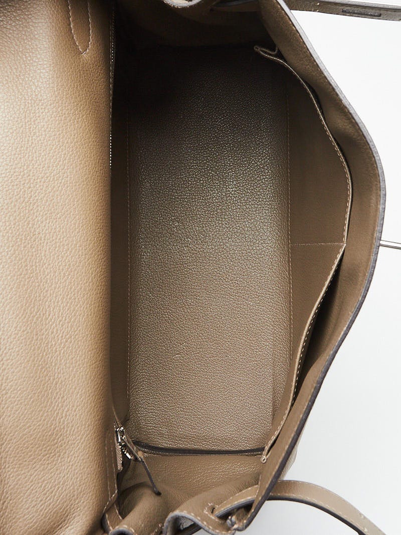 Hermes 32cm Origan Evercolor Leather Palladium Plated Kelly