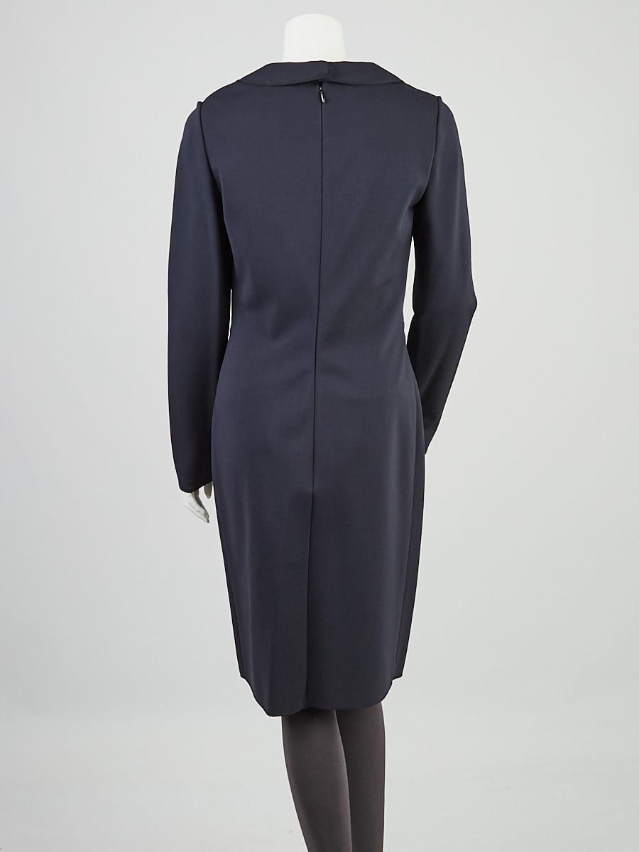 Valentino Blue Viscose/Nylon Blend Ruffle Dress Size 10/44