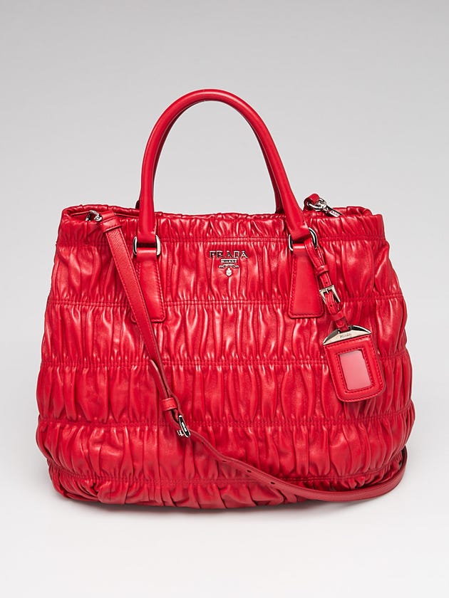 Prada Fuoco Nappa Gaufre Leather Tote Bag B1789L