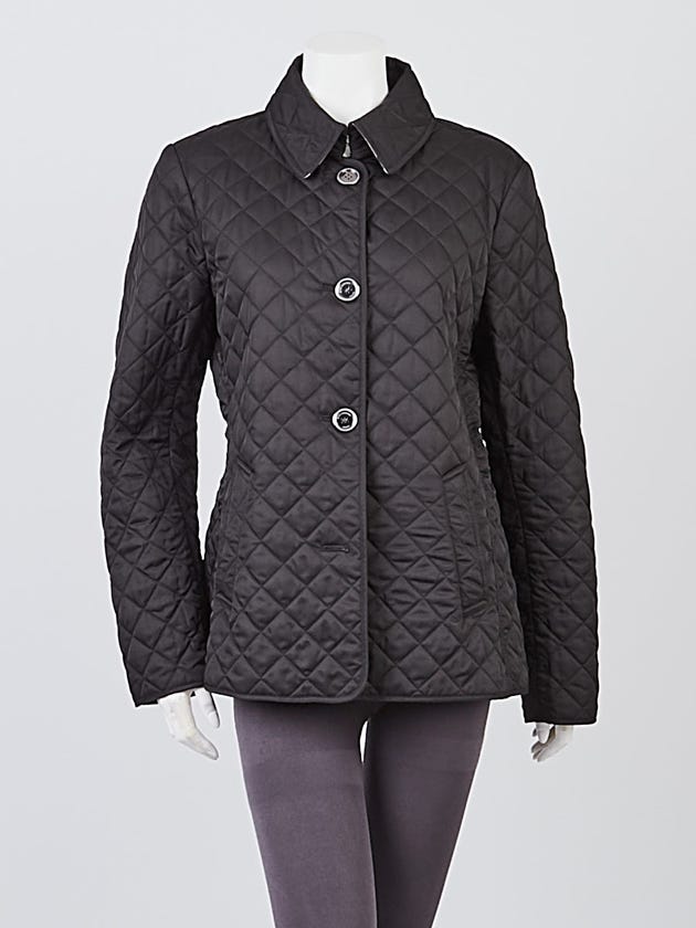 Burberry Black Quilted Polyester Copford Jacket Size L