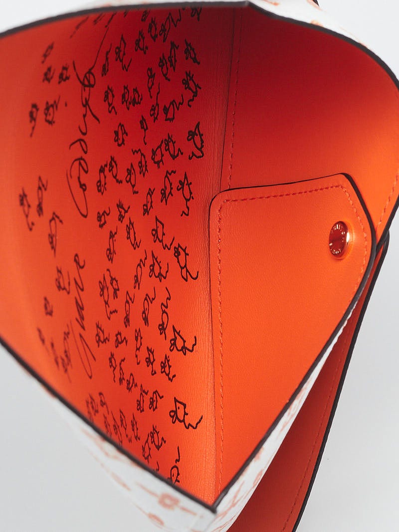 Louis Vuitton Limited Edition Orange/White Catogram Canvas Grace Coddington  Kirigami MM Pouch - Yoogi's Closet