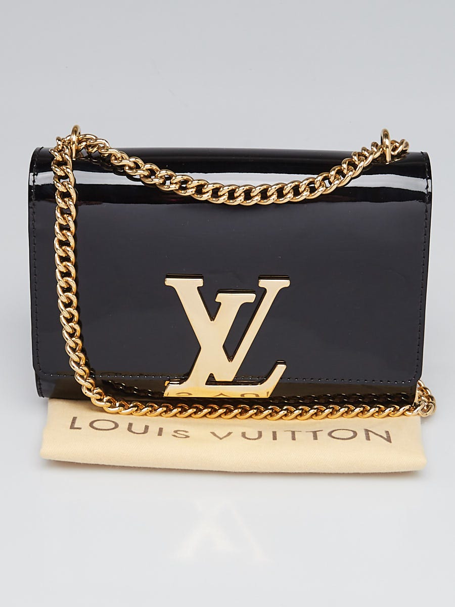 Louis Vuitton Black Patent Leather Chain Louise MM Bag Louis Vuitton