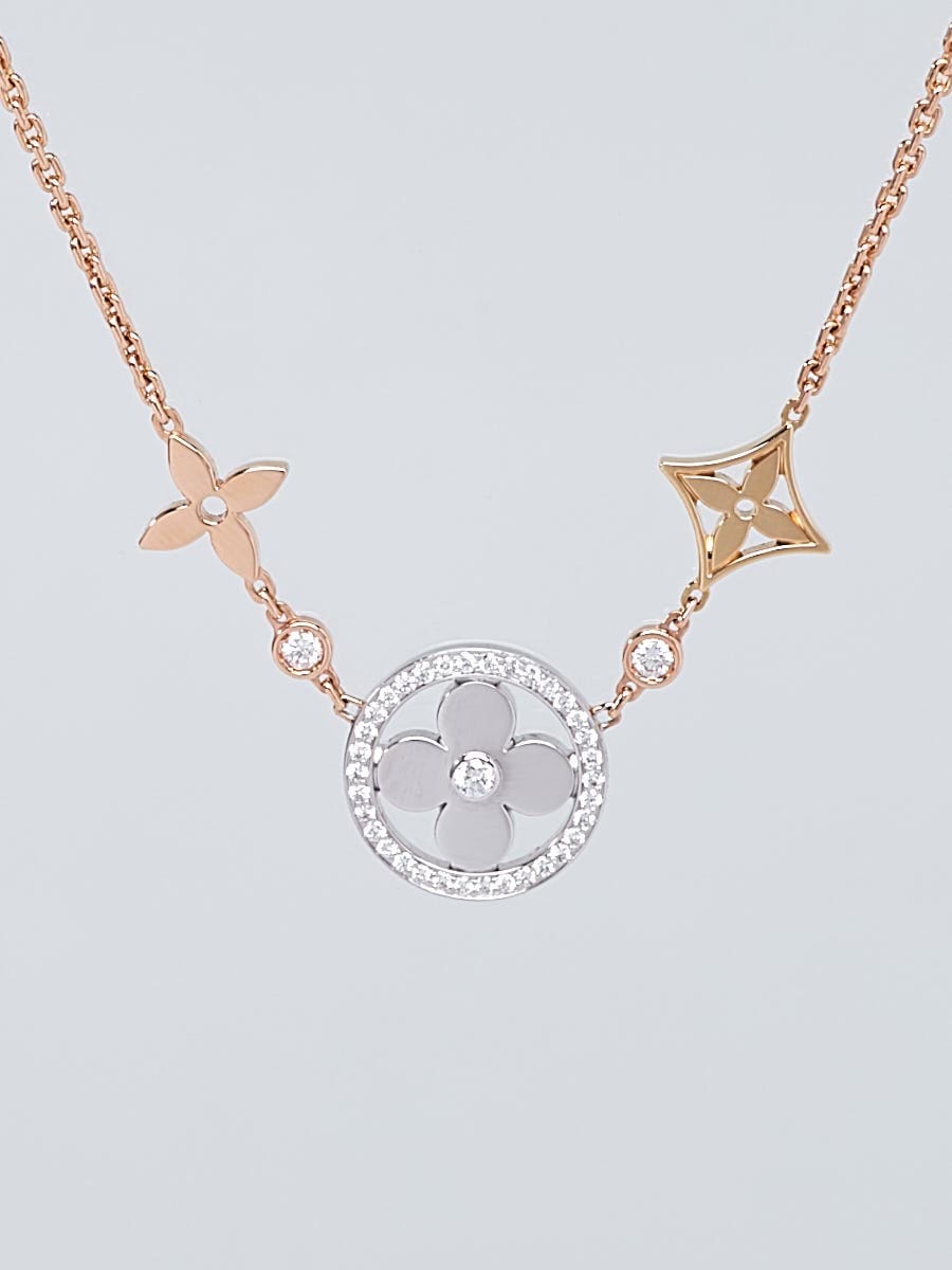 Louis Vuitton 18k Tri-Gold and Diamond Idylle Blossom XL Necklace