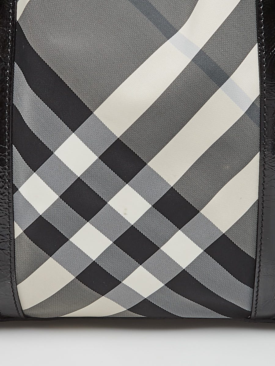Burberry Black Beat Check Nylon Victoria Tote Bag | Yoogi's