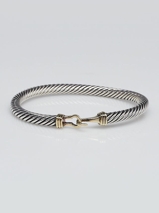 David Yurman 5mm Sterling Silver and 14k Gold Buckle Bracelet