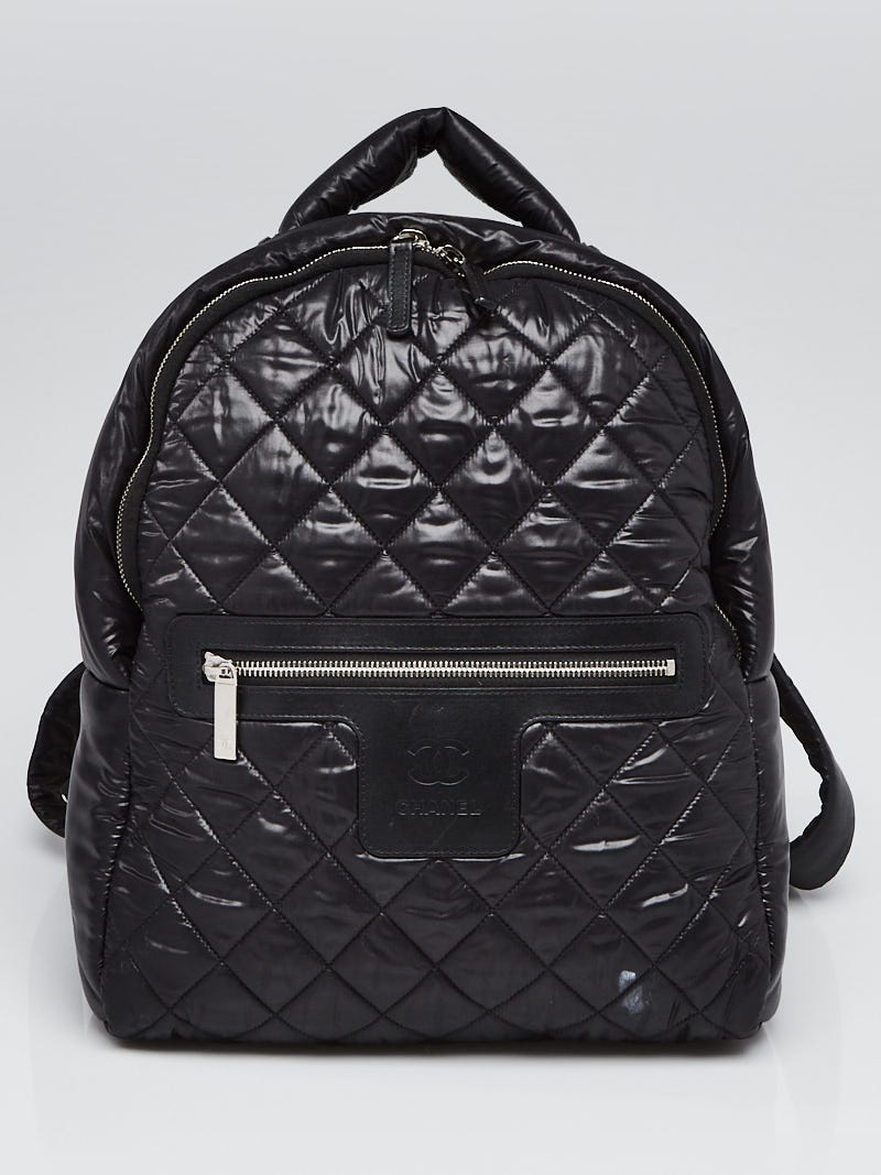 Chanel Black Quilted Nylon and Leather Coco Cocoon Backpack Bag