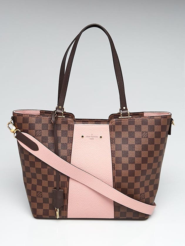 Louis Vuitton Damier Canvas and Magnolia Taurillon Leather Jersey Tote Bag