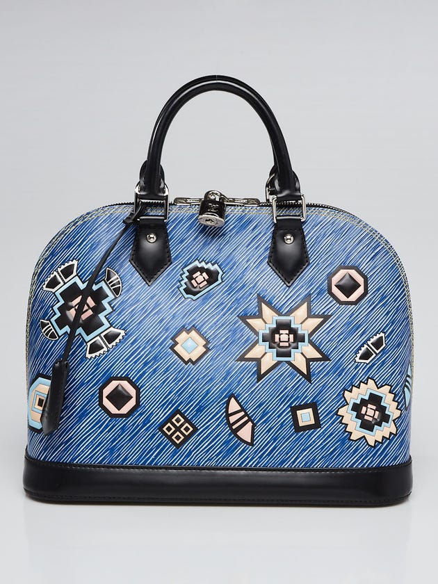Louis Vuitton Blue Denim Aztec Epi Leather Alma PM Bag