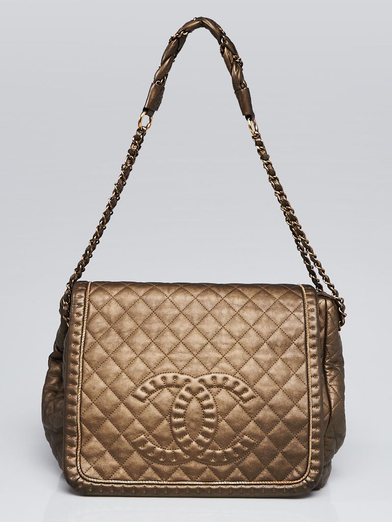 Chanel Bronze Quilted Leather Medium Classic Single Flap Bag