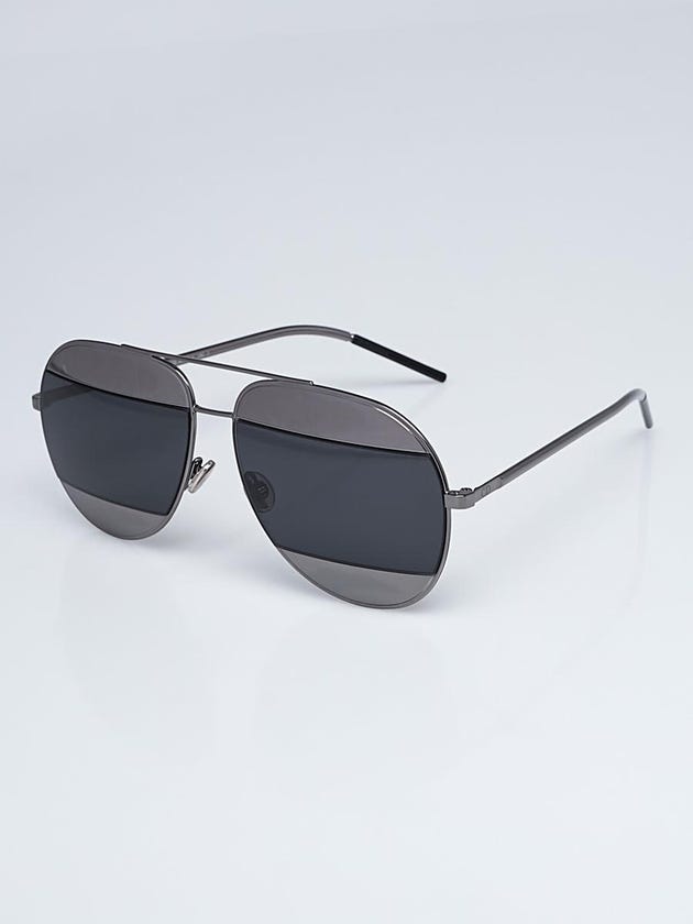Christian Dior Dark Silvertone Metal Frame Split 1 Sunglasses