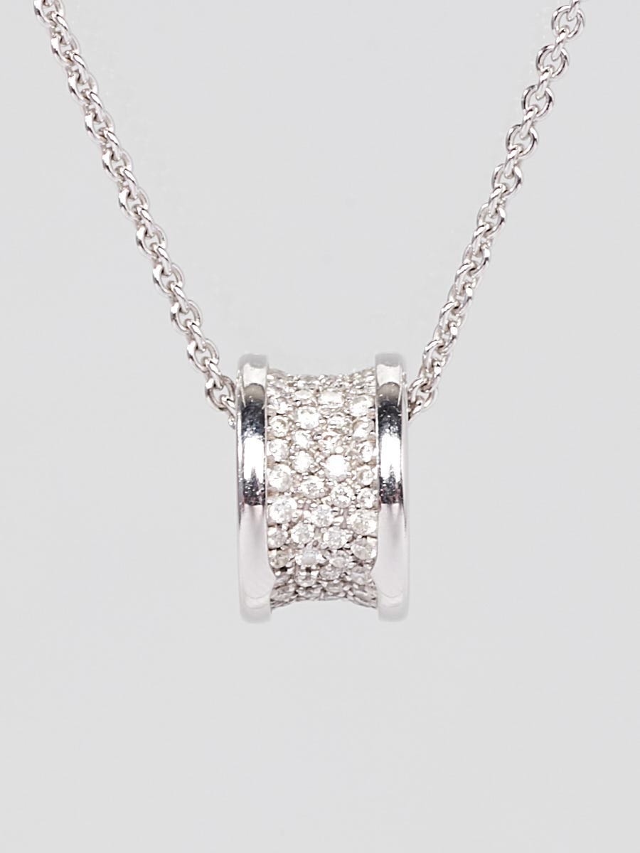 Bvlgari B.Zero1 18K White Gold Diamond Pendant Necklace