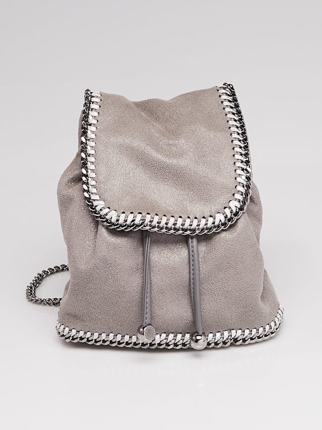 Stella McCartney Grey Shaggy Dear Faux Leather Falabella Mini Backpack