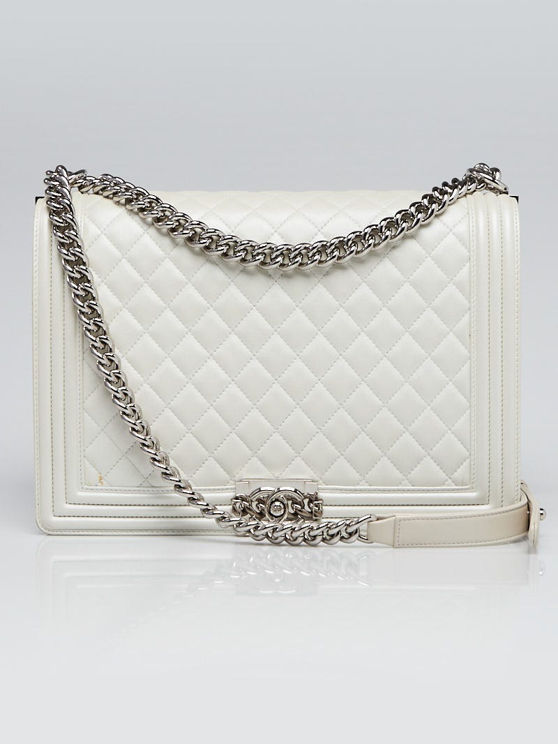 Chanel pearl boy bag hot sale