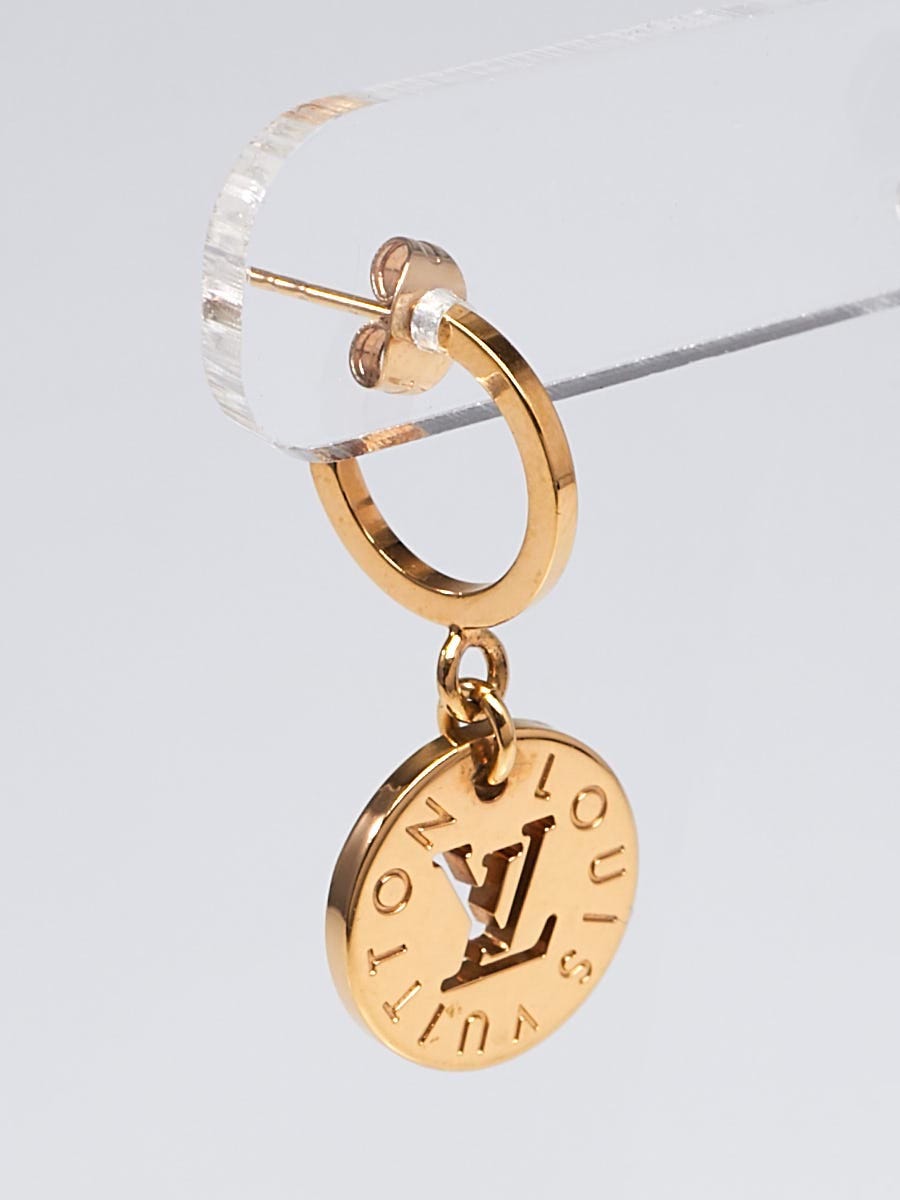 Louis Vuitton Gold/Multicolore Monogram Sweet Large Hoop Earrings