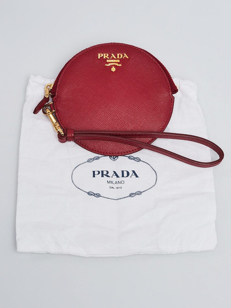 Prada Saffiano Round Coin Purse On Chain - ShopStyle Shoulder Bags