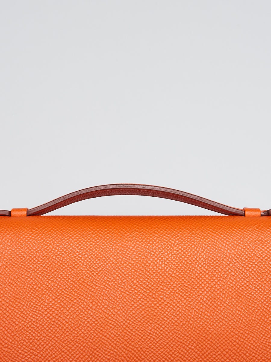 Hermes Orange Epsom Leather Gold Plated Kelly Cut Bag - Yoogi's Closet