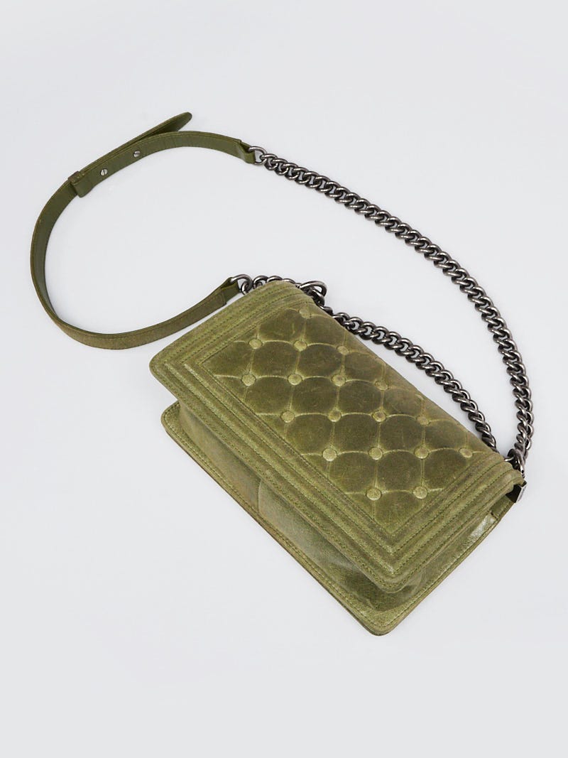 Chanel Green Chesterfield Padding Quilted Iridescent Chanel Green Chesterfield Padding Quilted Iridescent