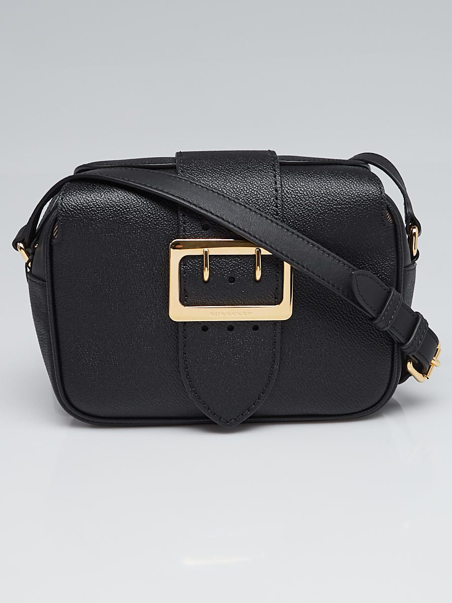 Burberry The Small Leather Buckle Bag in Black