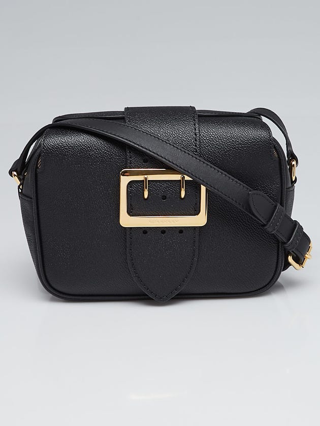 Burberry Black Grained Leather Small Buckle Crossbody Bag