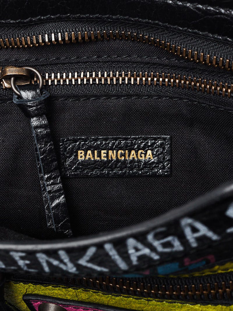 Balenciaga City Classic Graffiti Mini Black Multicolor in Leather with Old  Brass - US