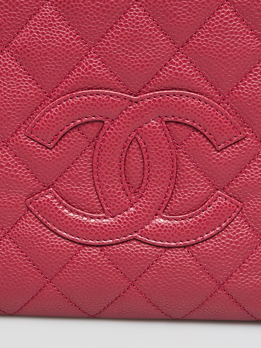 Chanel Dark Pink Quilted Caviar Leather Petite Timeless Shopping