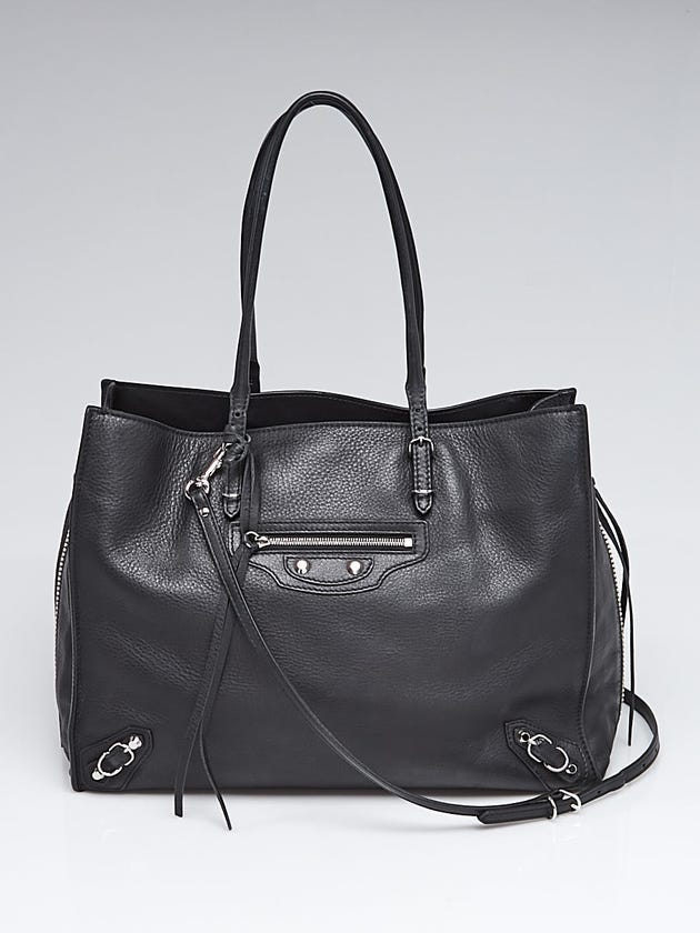 Balenciaga Black Leather Papier A4 AJ Zip Around Bag