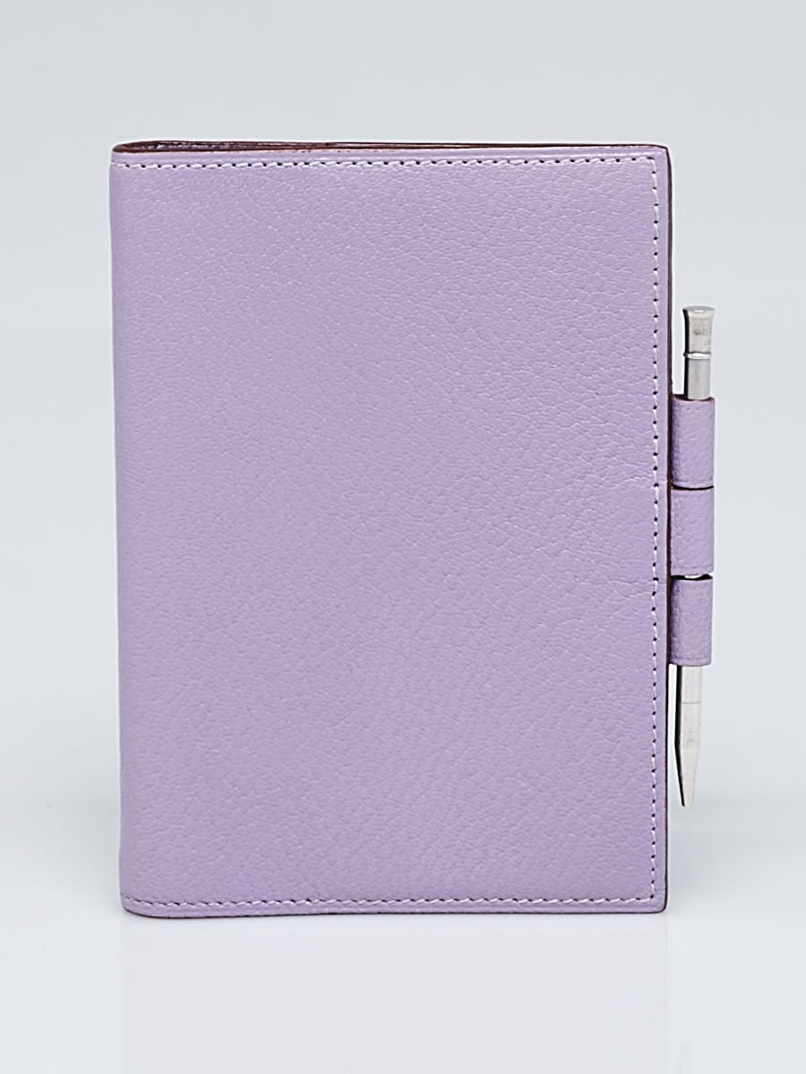 Hermes Lilas Chevre Mysore Leather Small Address Book/Agenda