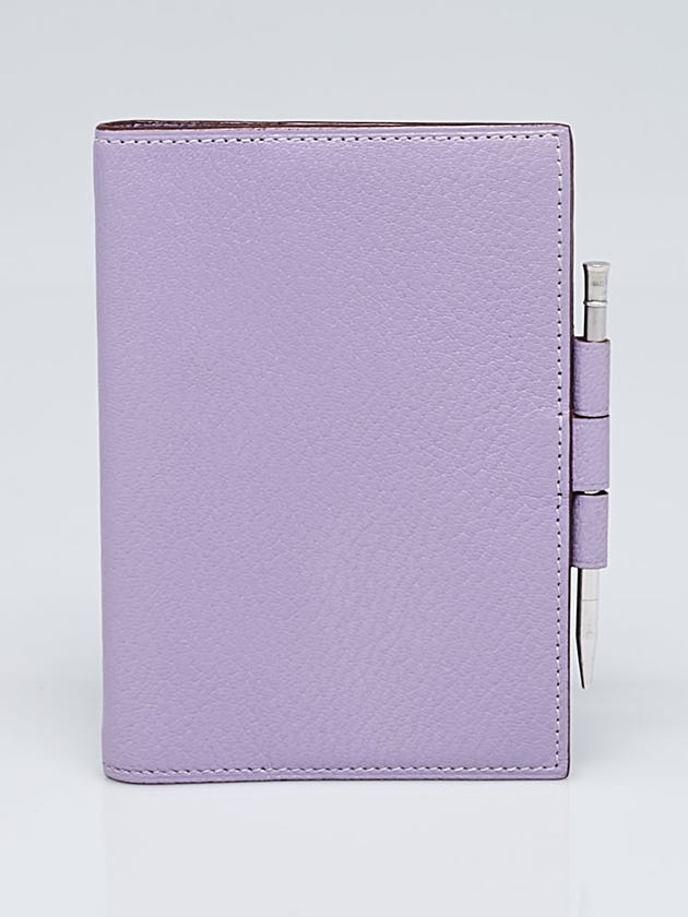 Hermes Lilas Chevre Mysore Leather Small Address Book/Agenda
