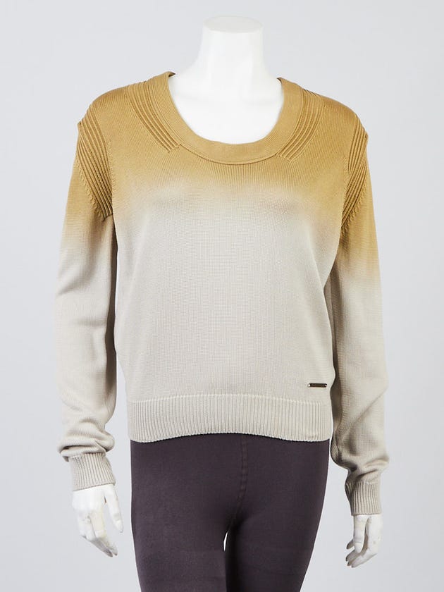 Burberry Yellow/Beige Silk Ombre Sweater Size M